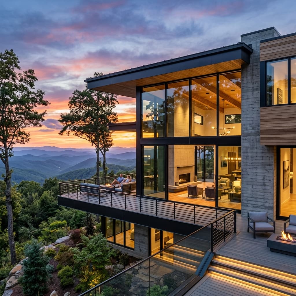 Modern Luxury Mansion Architecture in Black Mountain North Carolina
